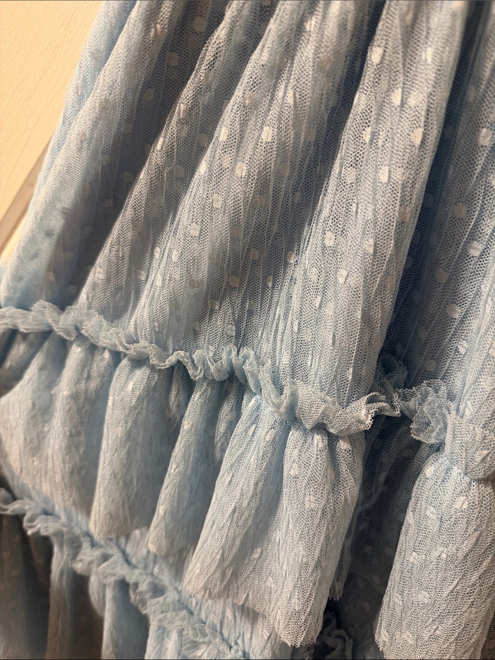 Light Blue Ruffled Mini Dress - Picture 4 of 4